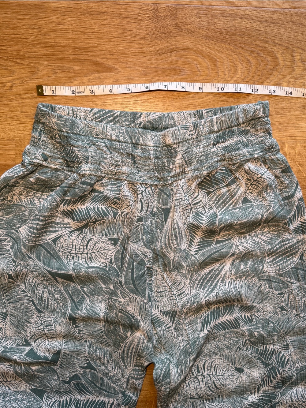 O'Neill Teal & White Leaf-Print Wide-Leg Pants - Picture 2 of 5